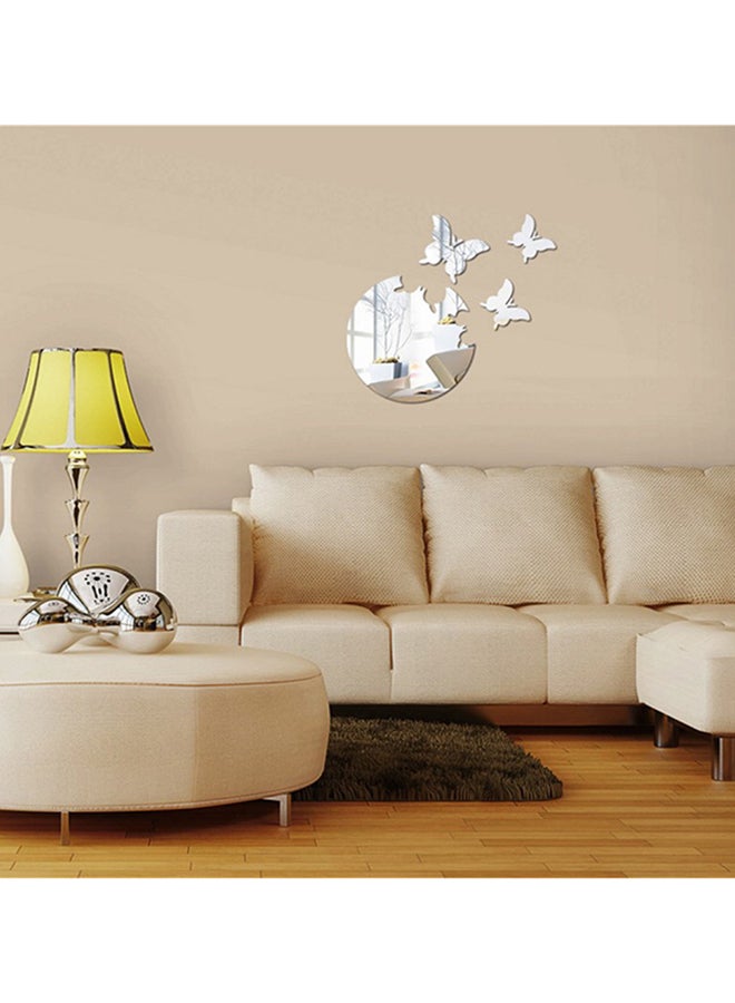 شاربدو ملصق جداري قابل للإزالة على شكل مرآة فضي 30 x 27سم - Image 3